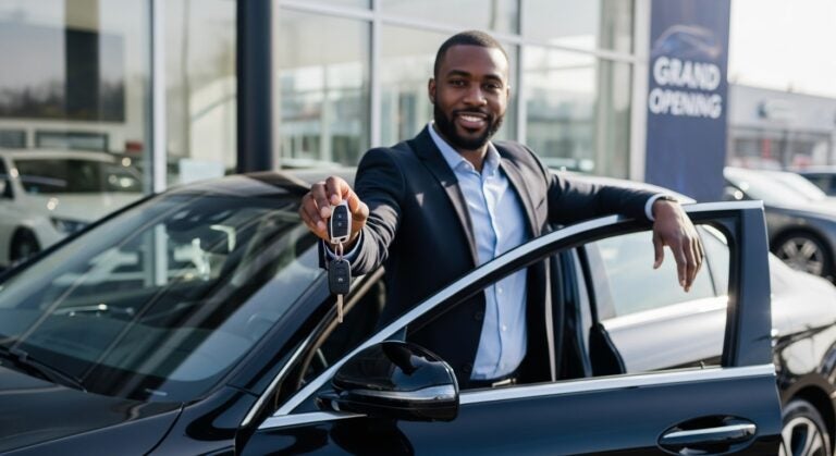 Pessoa comparando consórcio ou financiamento de carro para planejar compra